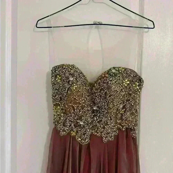Maroon pink bridal prom dress gown  in size 12 - Picture 3 of 9